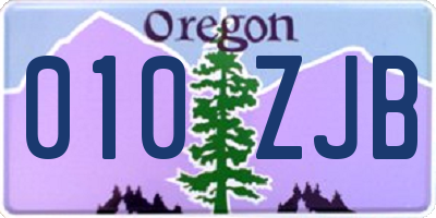 OR license plate 010ZJB