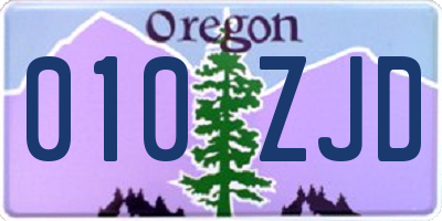 OR license plate 010ZJD