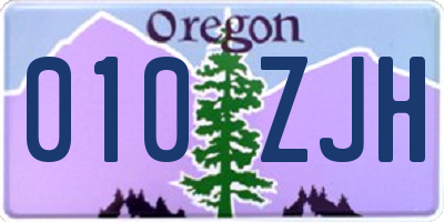 OR license plate 010ZJH