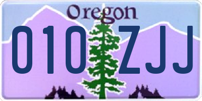 OR license plate 010ZJJ