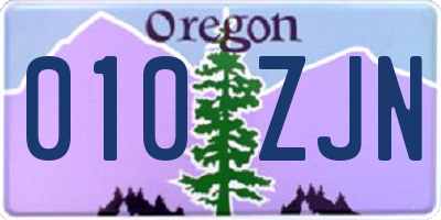 OR license plate 010ZJN