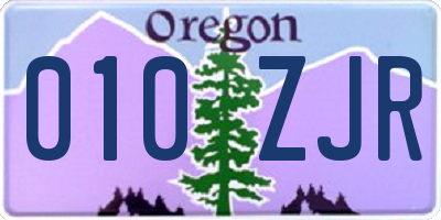 OR license plate 010ZJR