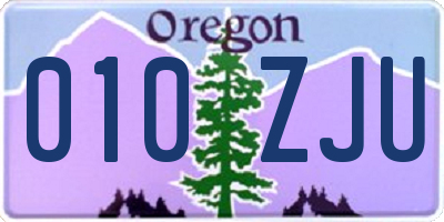 OR license plate 010ZJU