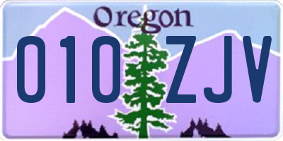 OR license plate 010ZJV