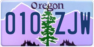 OR license plate 010ZJW