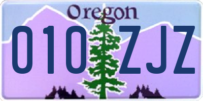 OR license plate 010ZJZ