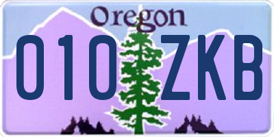 OR license plate 010ZKB