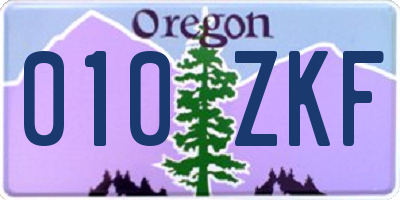 OR license plate 010ZKF