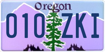 OR license plate 010ZKI