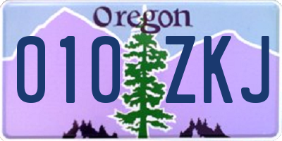 OR license plate 010ZKJ