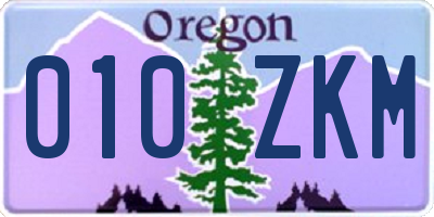 OR license plate 010ZKM