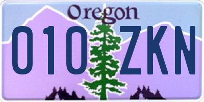 OR license plate 010ZKN