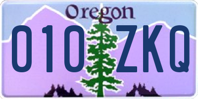 OR license plate 010ZKQ