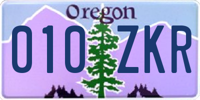 OR license plate 010ZKR