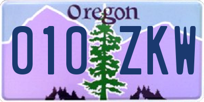 OR license plate 010ZKW