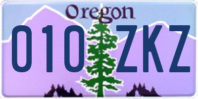 OR license plate 010ZKZ