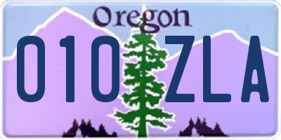 OR license plate 010ZLA