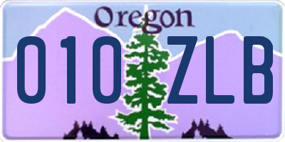 OR license plate 010ZLB