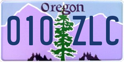 OR license plate 010ZLC