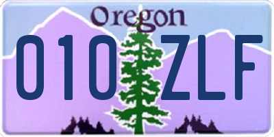 OR license plate 010ZLF