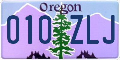 OR license plate 010ZLJ