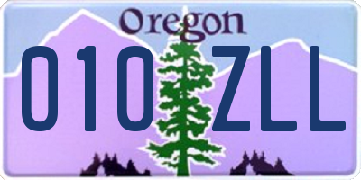 OR license plate 010ZLL