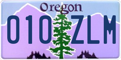 OR license plate 010ZLM
