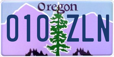 OR license plate 010ZLN