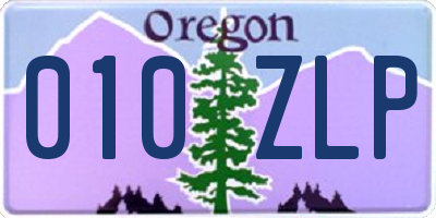 OR license plate 010ZLP