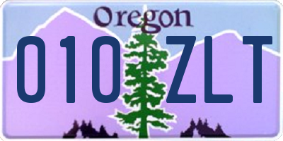 OR license plate 010ZLT