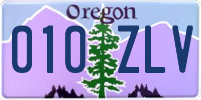 OR license plate 010ZLV