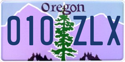 OR license plate 010ZLX