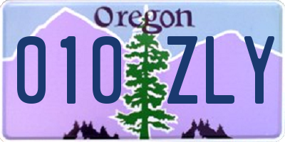 OR license plate 010ZLY