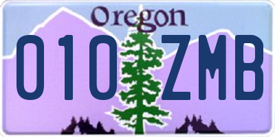 OR license plate 010ZMB