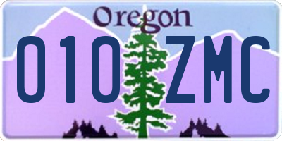 OR license plate 010ZMC