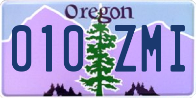 OR license plate 010ZMI