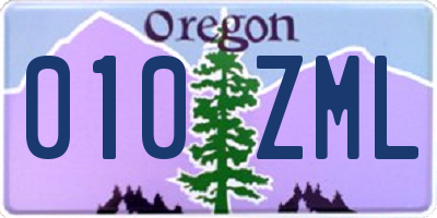 OR license plate 010ZML