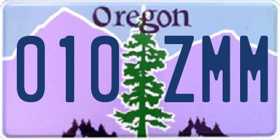 OR license plate 010ZMM