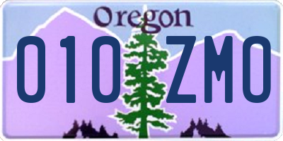 OR license plate 010ZMO