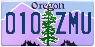 OR license plate 010ZMU