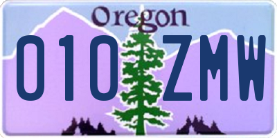 OR license plate 010ZMW