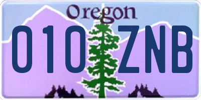 OR license plate 010ZNB