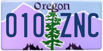 OR license plate 010ZNC