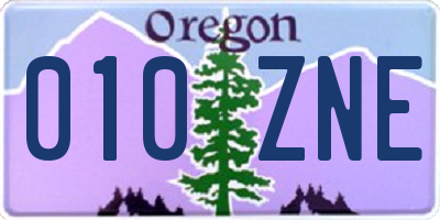 OR license plate 010ZNE