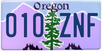 OR license plate 010ZNF