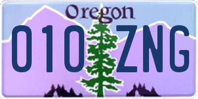 OR license plate 010ZNG