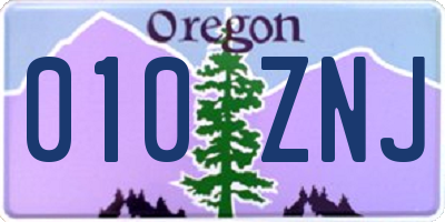 OR license plate 010ZNJ