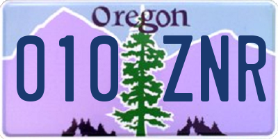 OR license plate 010ZNR