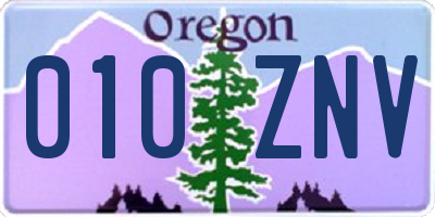OR license plate 010ZNV