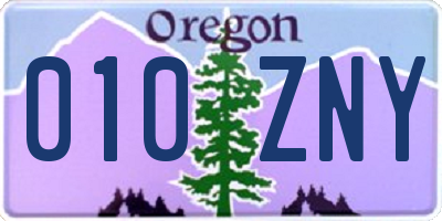 OR license plate 010ZNY